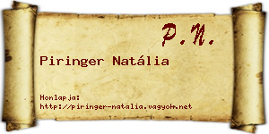 Piringer Natália névjegykártya